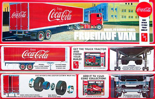 Modelo a escala 1/25 para armar: Caja de trailer Fruehauf Beaded Van Coca cola