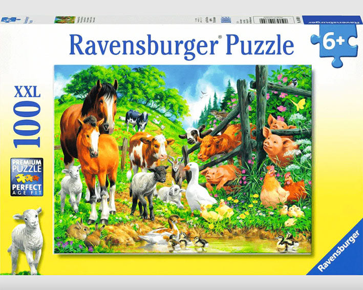 Rompecabezas de 100 Piezas XXL Ravensburger - Animales de la Granja