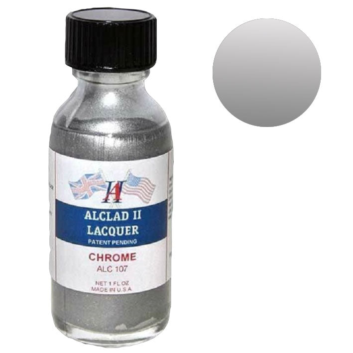 Pintura Laca para Aerógrafo - ALCLAD II 107 (Chrome) - Cromo 30ml