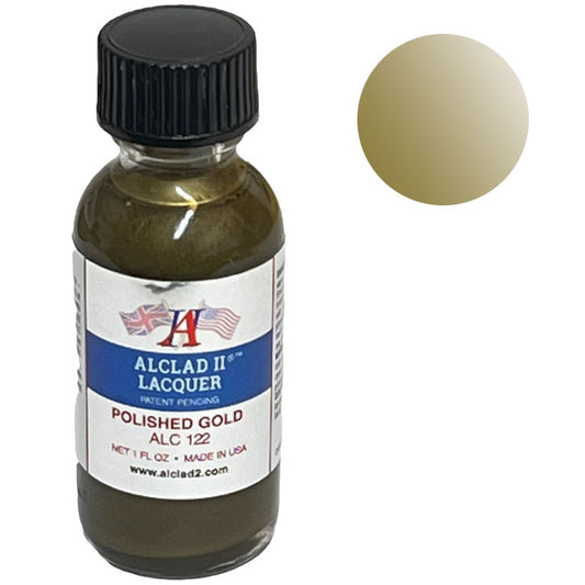 Pintura Laca para Aerógrafo - ALCLAD II 122 (Polished Gold) - Oro pulido 30ml