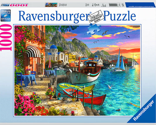 Rompecabezas de 1000 Piezas Ravensburger - Atardecer Griego