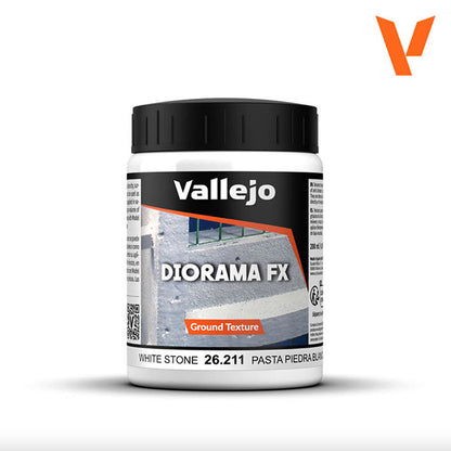 Texturas (Ground Texture) - Vallejo Diorama FX 26.211 (White Stone) - Pasta Piedra Blanca 200ml