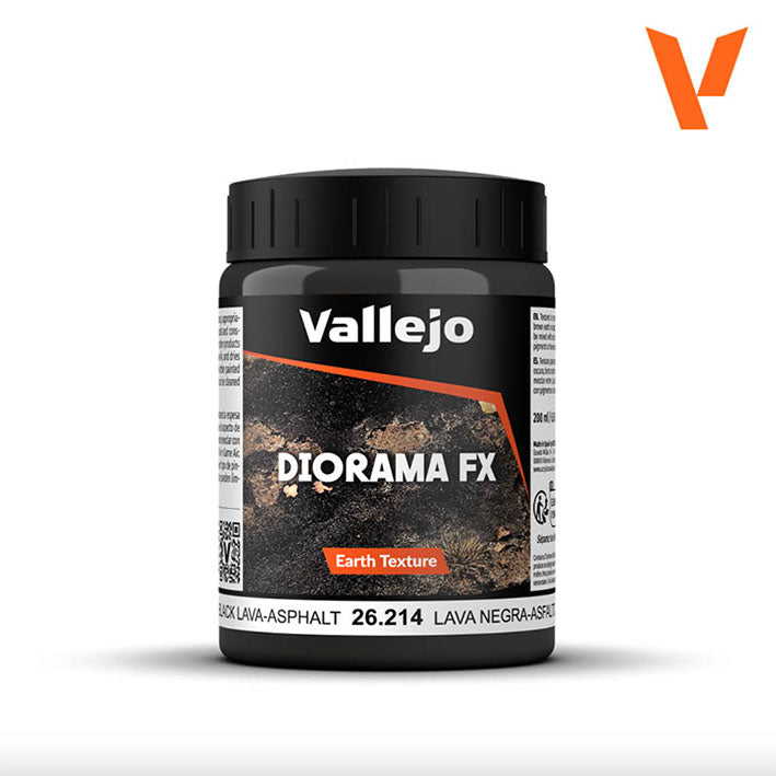 Texturas (Earth Texture) - Vallejo Diorama FX 26.214 (Black Lava Asphalt) - Lava Negra-Asfalto 200ml