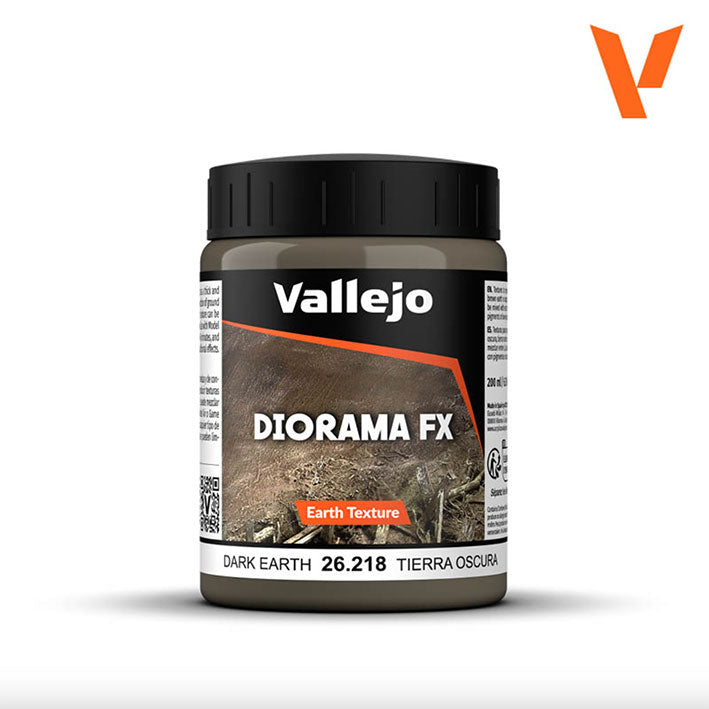 Texturas (Earth Texture) - Vallejo Diorama FX 26.218 (Dark Earth) - Tierra Oscura 200ml