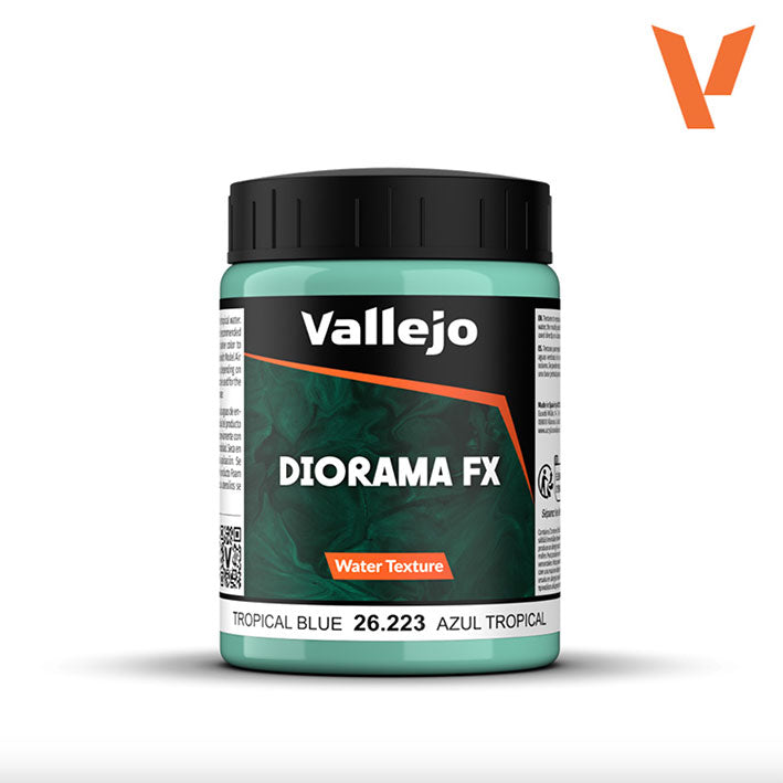 Texturas (Water Texture) - Vallejo Diorama FX 26.223 (Tropical Blue) - Azul Tropical 200ml