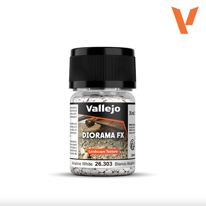 Texturas (Landscape Texture) - Vallejo Diorama FX (Alkaline White) - Blanco Alcalino (Varios Espesores Granos) - 48 g