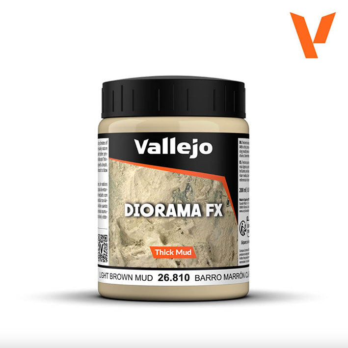 Texturas (Thick Mud) - Vallejo Diorama FX 26.810 (Light Brown Mud) - Barro Marrón Claro 200ml