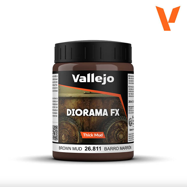 Texturas (Thick Mud) - Vallejo Diorama FX 26.811 (Brown Mud) - Barro Marrón 200ml