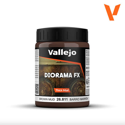 Texturas (Thick Mud) - Vallejo Diorama FX 26.811 (Brown Mud) - Barro Marrón 200ml