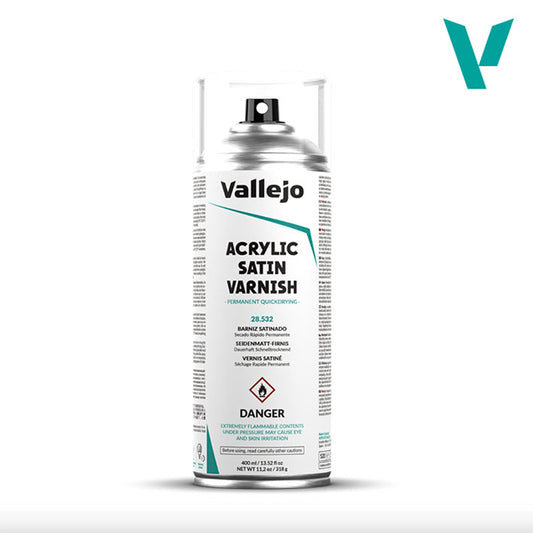 Barniz Aerosol Acrílico - Vallejo Acrylic Satin Varnish - Barniz Acrílico Satinado 400ml