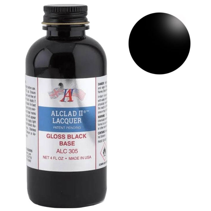 Primer para Aerógrafo - ALCLAD II (Gloss Black Base) - Base Negro Brillante - (Varios tamaños)