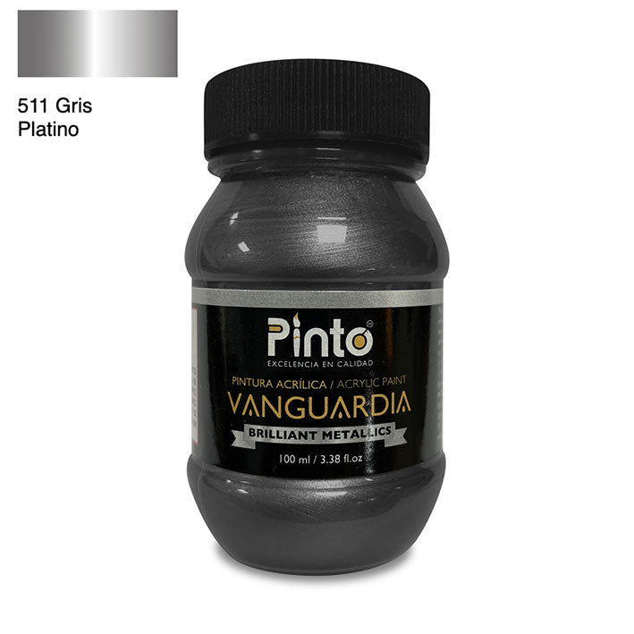 ACRÍLICA PINTO VANGUARDIA 511 - Gris Platino (Metálica) 100ML