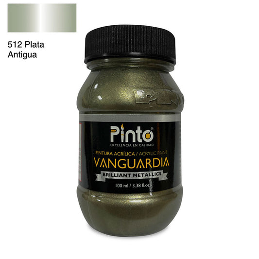 ACRÍLICA PINTO VANGUARDIA 512 - Plata Antigua (Metálica) 100ML