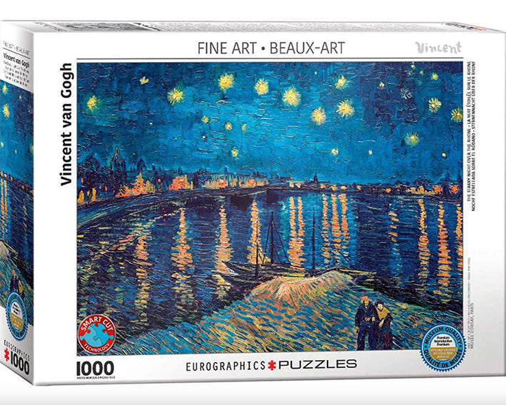 Rompecabezas 1000 Piezas Eurographics - Van Gogh Noche Estrellada sobre el Ródano
