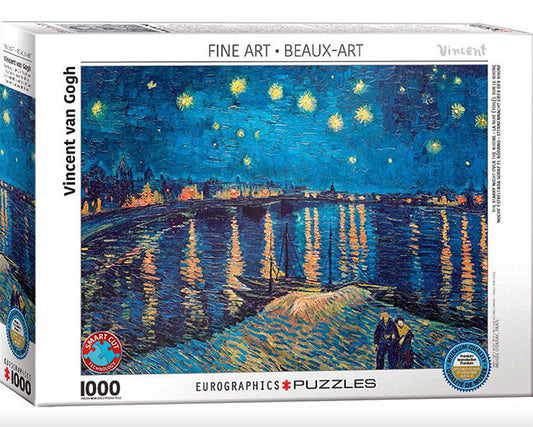 Rompecabezas 1000 Piezas Eurographics - Van Gogh Noche Estrellada sobre el Ródano