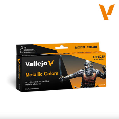 Pintura Acrílica - Vallejo Model Color Set de Pinturas 70.118 - Metallic Colors (8 pz de 18ml)