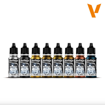 Pintura Acrílica - Vallejo Model Color Set de Pinturas 70.118 - Metallic Colors (8 pz de 18ml)