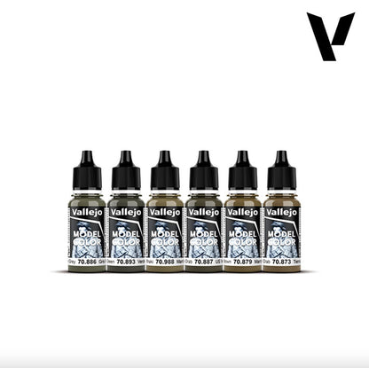 Pintura Acrílica - Vallejo Model Color Set de Pinturas 70.203 - WWII American Armour & Infantry (6 pz de 18ml)