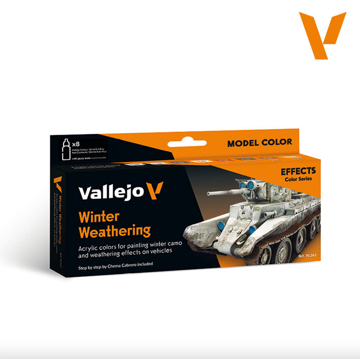 Pintura Acrílica - Vallejo Hobby Color Set de Pinturas 70.263 - Winter Weathering (8 pz de 18ml)