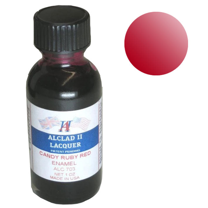 Pintura Esmalte para Aerógrafo - ALCLAD II 703 (Candy Ruby Red) - Rojo rubí tipo «candy» 30ml