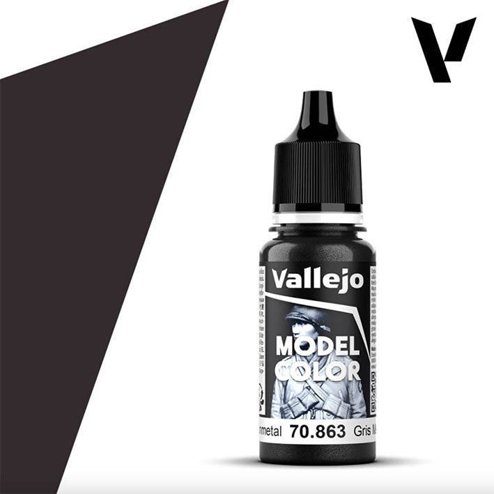Pintura Acrílica - Vallejo Model Color 70.863 (Gunmetal) - Gris Metalizado 18ml