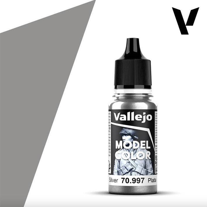 Pintura Acrílica - Vallejo Model Color 70.997 (Silver) - Plata 18ml