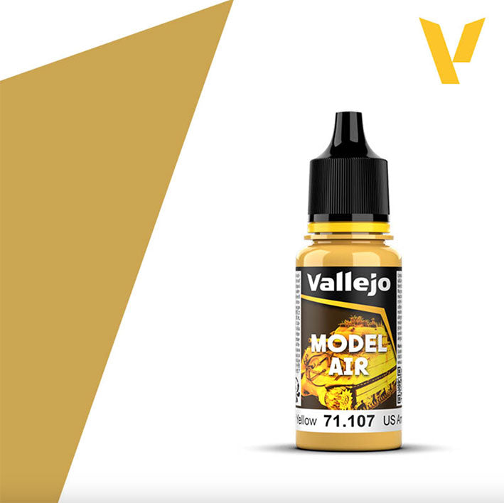 Pintura Acrílica - Vallejo Model Air 71.107 (US Interior Yellow) - US Amarillo Interior 18ml