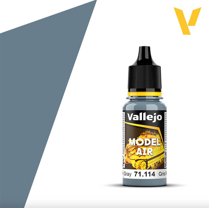 Pintura Acrílica - Vallejo Model Air 71.114 (Medium Gray) - Gris Medio 18ml