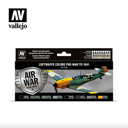 Pintura Acrílica - Vallejo Model Air Set de Pinturas 71.165 - Luftwaffe colors pre-war to 1941 (8 pz de 17ml)