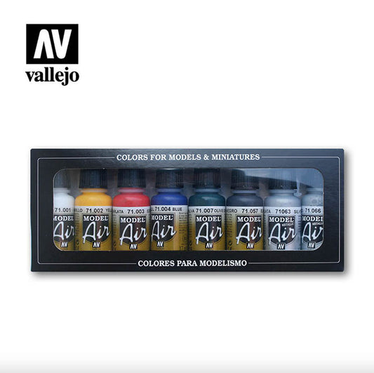 Pintura Acrílica - Vallejo Model Air Set de Pinturas 71.174 - Colores Básicos (8 pz de 18ml)