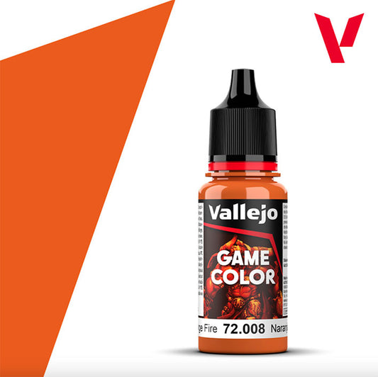 Pintura Acrílica - Vallejo Game Color 72.008 (Orange Fire) - Naranja Fuego 18ml