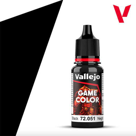 Pintura Acrílica - Vallejo Game Color 72.051 (Black) - Negro 18ml