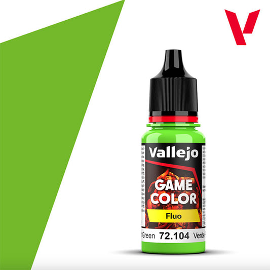 Pintura Acrílica - Vallejo Game Color 72.104 (Fluorescent Green) - Verde Fluorescente 18ml