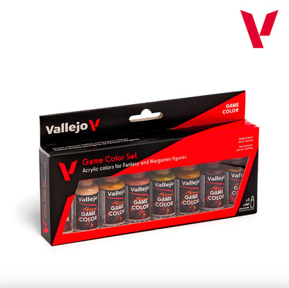 Pintura Acrílica - Vallejo Game Color Set de Pinturas 72.187 - Skin Tones Set - Set de Tonos Piel (8 pz de 18ml)
