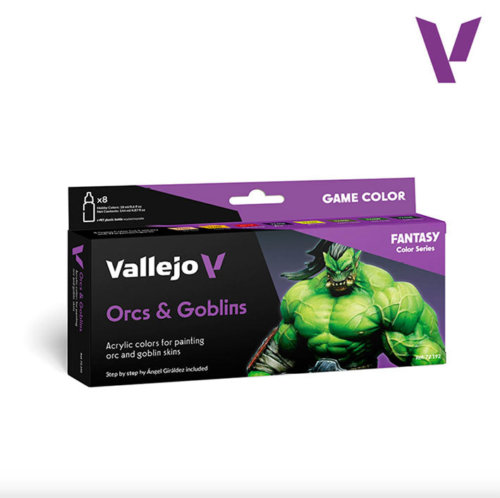 Pintura Acrílica -  Set de Pinturas - Vallejo Game Color 72.192 Orcs & Goblins - 8pz de 18ml