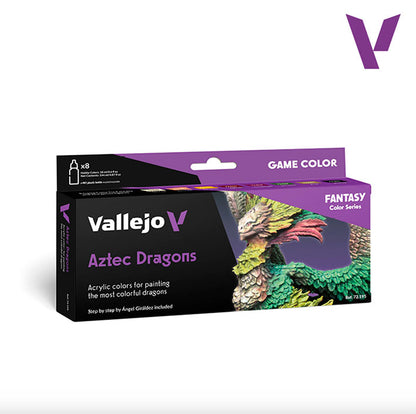 Pintura Acrílica -  Set de Pinturas - Vallejo Game Color 72.195 Aztec Dragons - 8pz de 18ml