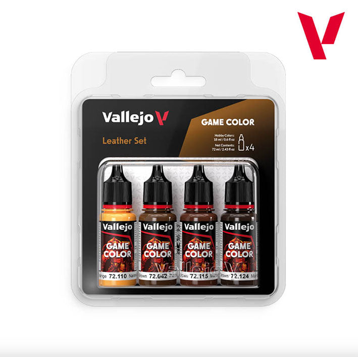 Pintura Acrílica - Vallejo Game Color Set de Pinturas 72.385 - Leather Set - Cuero (4 pz de 18ml)