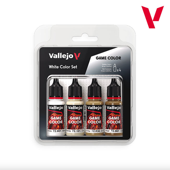 Pintura Acrílica - Vallejo Game Color Set de Pinturas 72.386 - White Color Set - Blancos (4 pz de 18ml)