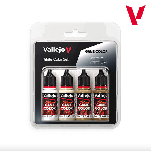 Pintura Acrílica - Vallejo Game Color Set de Pinturas 72.386 - White Color Set - Blancos (4 pz de 18ml)