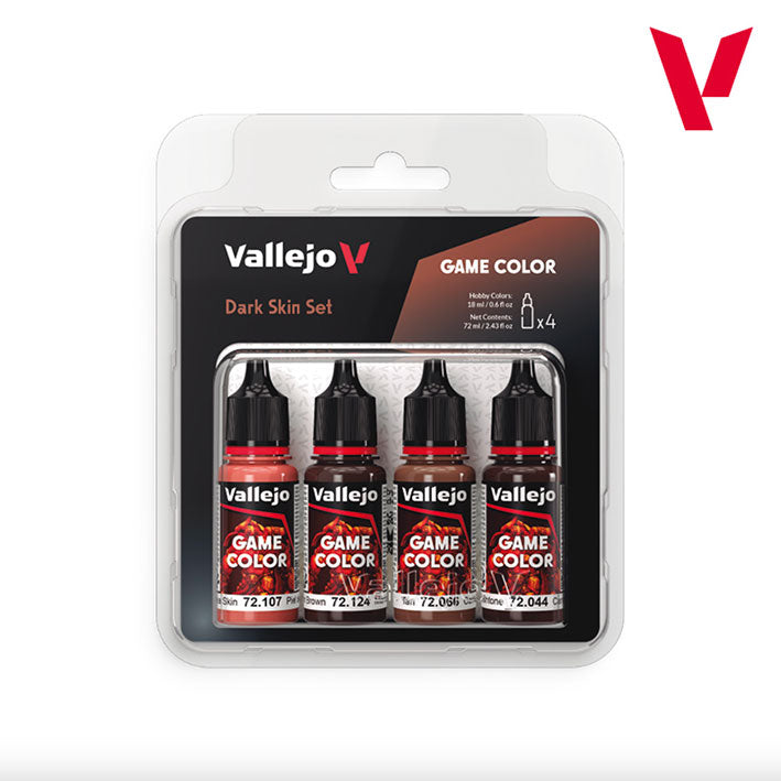 Pintura Acrílica - Vallejo Game Color Set de Pinturas 72.387 - Dark Skin Set - Piel Oscura (4 pz de 18ml)