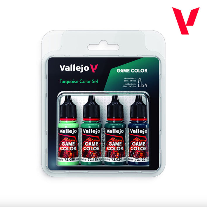 Pintura Acrílica - Vallejo Game Color Set de Pinturas 72.390 - Turquoise Color Set - Turquesa (4 pz de 18ml)