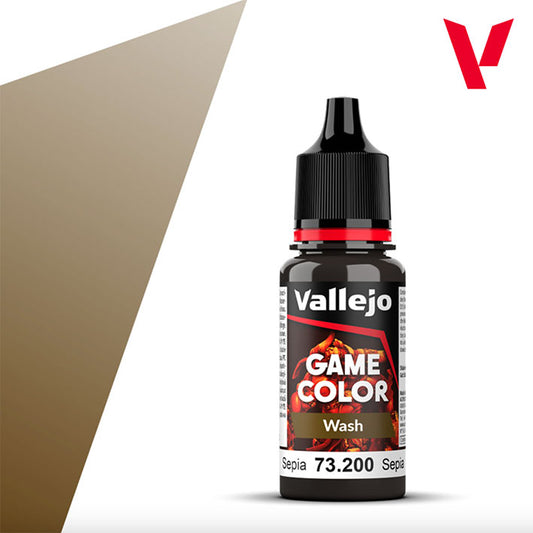 Vallejo Game Color - Wash Acrílico (Base Agua) - Lavado Sepia 73.200 (Sepia) 18ml