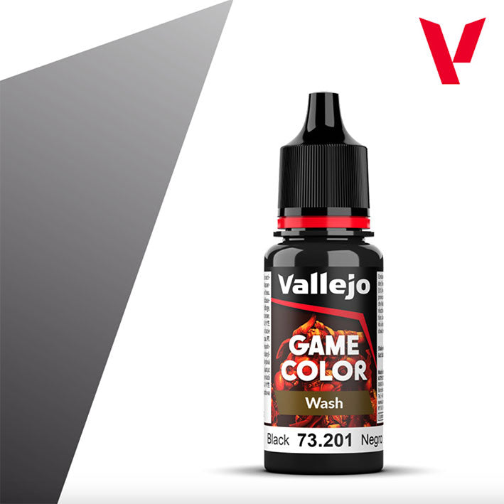 Vallejo Game Color - Wash Acrílico (Base Agua) - Lavado Negro 73.201 (Black) 18ml