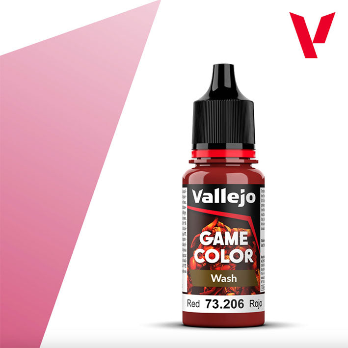 Vallejo Game Color - Wash Acrílico (Base Agua) - Lavado Rojo 73.206 (Red) 18ml
