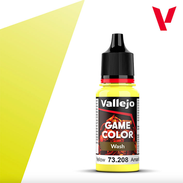 Vallejo Game Color - Wash Acrílico (Base Agua) - Lavado Amarillo 73.208 (Yellow) 18ml