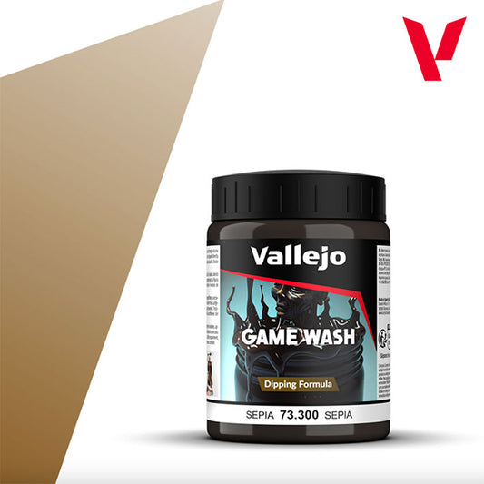Vallejo Game Wash - Wash Acrílico (Base Agua) Dipping Formula - Lavado Sepia 73.300 (Sepia) 18ml
