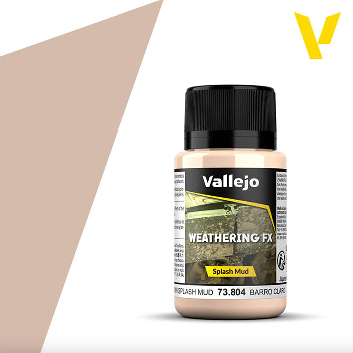 Efectos Base Agua - Vallejo Weathering FX 73.804 (Light Brown Splash Mud) - Salpicaduras Barro Marrón Claro 40ml