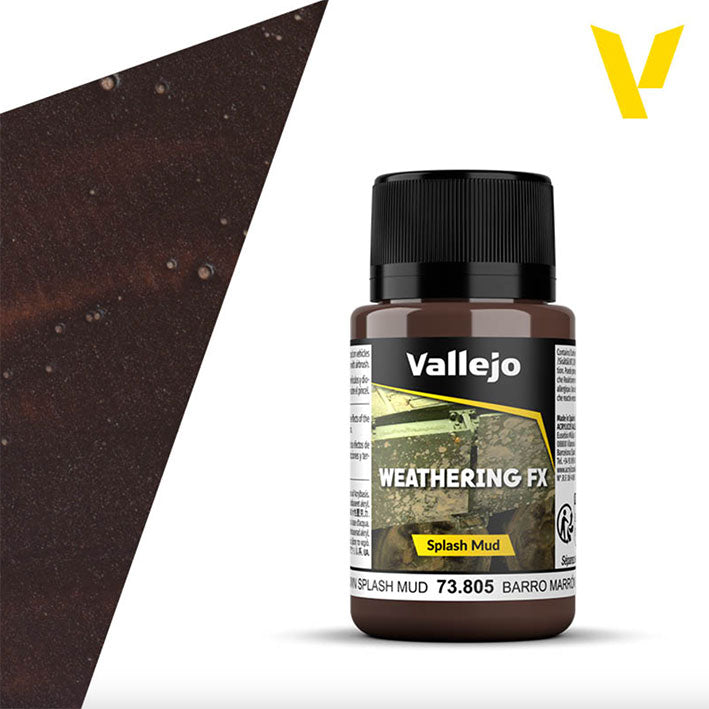 Efectos Base Agua - Vallejo Weathering FX 73.805 (Brown Splash Mud) - Salpicaduras Barro Marrón 40ml