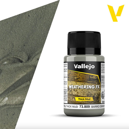 Efectos Base Agua - Vallejo Weathering FX 73.809 (Industrial Thick Mud) - Barro Denso Industrial 40ml