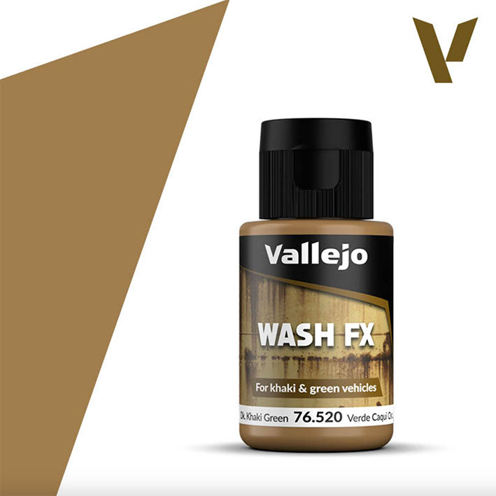 Vallejo - Wash Acrílico (Base Agua) - Verde Caqui Oscuro 76.520 (Dark Khaki Green) 35ml